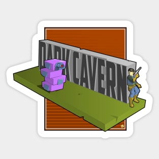 Exploring the dark cavern Sticker